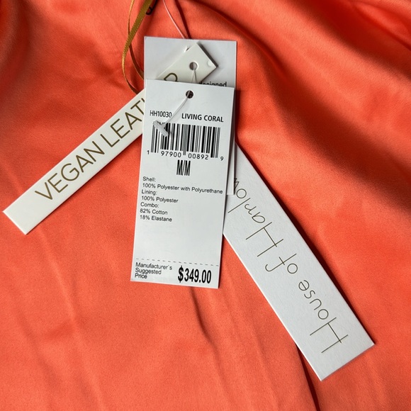 NWT - House of Harlow 1960 Coral Soft Leather Bomber Jacket - Size Medium - Picture 4 of 5